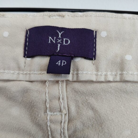 Ladies Petite SZ 4P NYDJ Beige Polka-Dot Ankle Pant - Picture 5 of 6